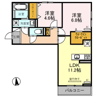 フロイデ仲原【3階】の間取り