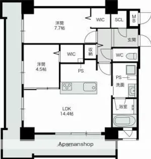 ラフィーネ博多南【3階】の間取り