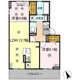 セゾン箱崎宮前【2階】の間取り