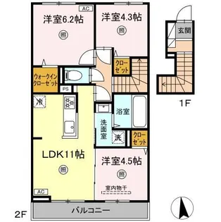 メゾンカオル【2階】の間取り