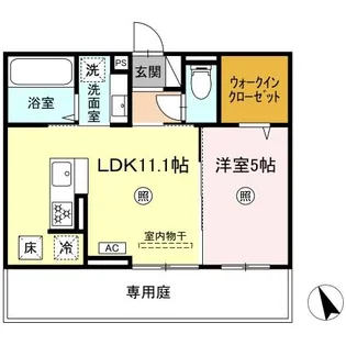 シエル原田【1階】の間取り