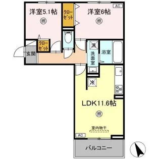 シエル原田【3階】の間取り
