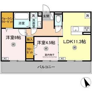 シエル原田【2階】の間取り