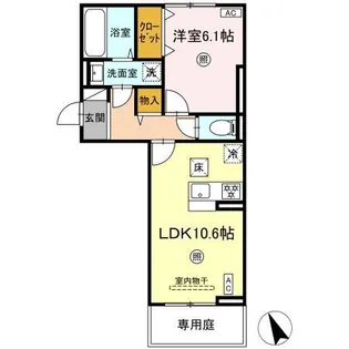 シエル原田【1階】の間取り