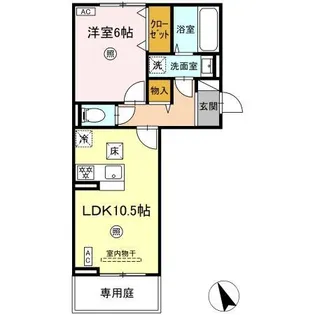 シエル原田【1階】の間取り