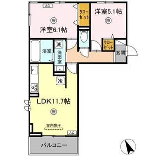シエル原田【3階】の間取り