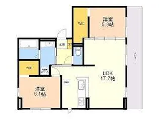 DーROOM筥崎宮前【3階】の間取り