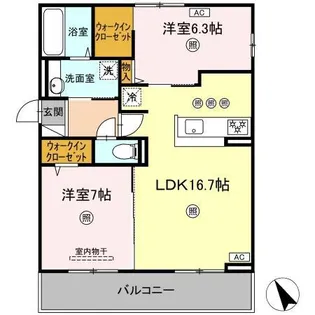 DーROOM筥崎宮前【2階】の間取り