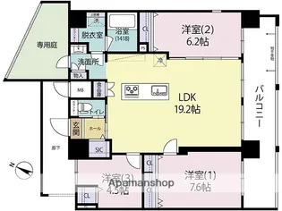ARISTA箱崎【1階】の間取り