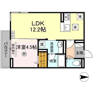DーROOM南福岡 (南八幡町二丁目)【1階】の間取り