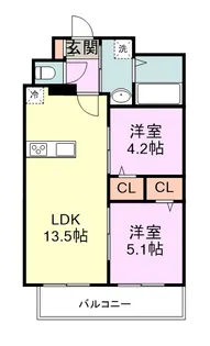ALUNA箱崎【6階】の間取り