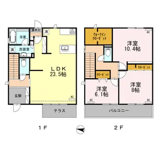 DーROOM桜坂【101号室】の間取り