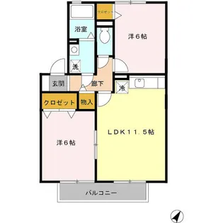 ラ・サーラ グランデ B棟【2階】の間取り