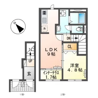 アムール香椎駅前Ⅱ【2階】の間取り