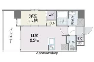 アルティザ博多ミッドシティ【9階】の間取り