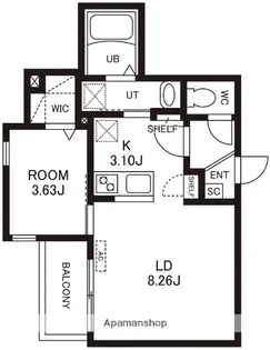 (仮称)CHERIM竹下WEST【2階】の間取り