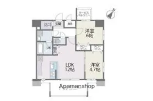 MODERN PALAZZO博多デュオグランデWEST【7階】の間取り