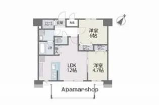 MODERN PALAZZO博多デュオグランデWEST【8階】の間取り