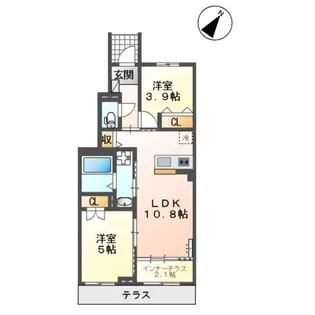 シャンピュール志免中央【1階】の間取り