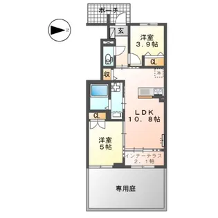 グランディール青葉【1階】の間取り