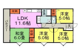 福岡県太宰府市国分1丁目【マンション】の間取り