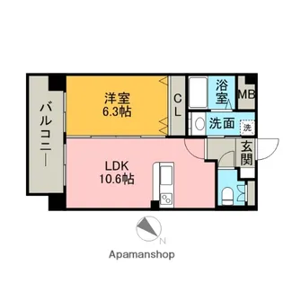 福岡県福岡市博多区博多駅南4丁目【マンション】の間取り