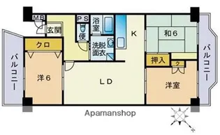 福岡県福岡市南区横手4丁目【マンション】の間取り