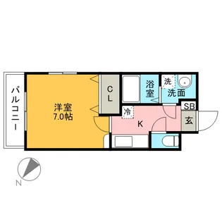 エンクレスト博多駅前Ⅲ【7階】の間取り