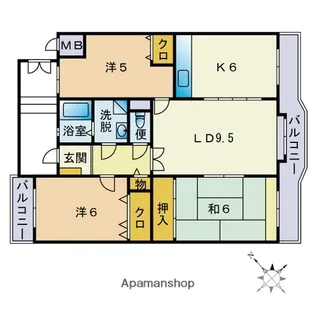 福岡県福岡市南区若久2丁目【マンション】の間取り