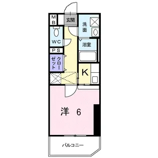 ルネス六本松【6階】の間取り