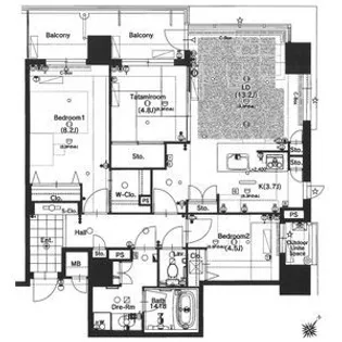アメックス博多ベルテックステージ【10階】の間取り