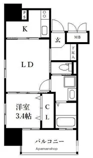 ネストピア平尾駅前Ⅱ【9階】の間取り