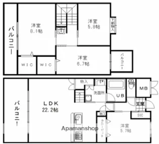 アントレ平尾参道【5階】の間取り