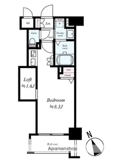 ラフォーレ天神南【3階】の間取り