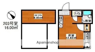 パプリカ渡辺通【2階】の間取り