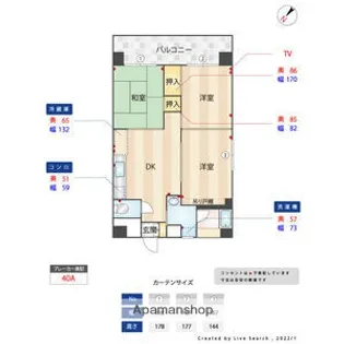 天神南ハイツ【5階】の間取り
