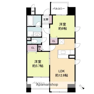 レジディア天神南【10階】の間取り