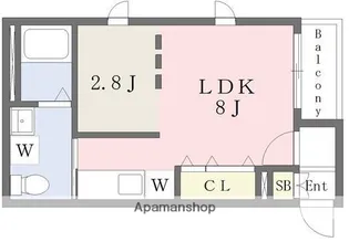 シュルーク薬院白金【1階】の間取り