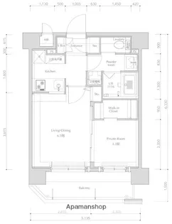ネストピア薬院東【4階】の間取り