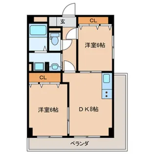 福岡県福岡市博多区美野島3丁目【マンション】の間取り