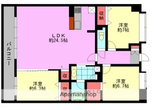 アクアリア平尾浄水【4階】の間取り
