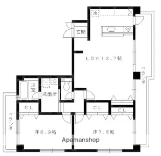 福岡県福岡市中央区平尾3丁目【マンション】の間取り