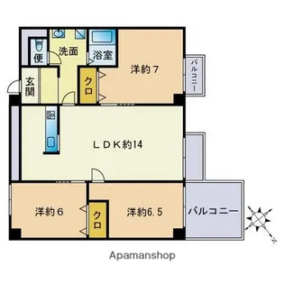 フォーレ薬院【2階】の間取り