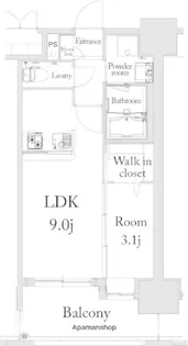 エンクレスト薬院大通【7階】の間取り