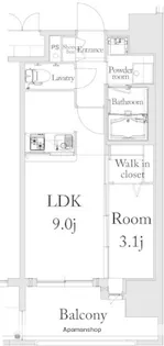 エンクレスト薬院大通【15階】の間取り