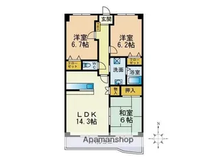 ラフォーレ小笹【5階】の間取り