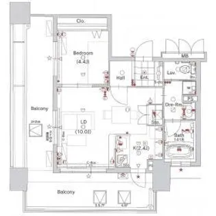 福岡県福岡市博多区下川端町【マンション】の間取り
