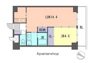 福岡県福岡市博多区住吉3丁目【マンション】の間取り
