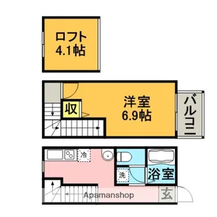 福岡県福岡市博多区住吉3丁目【アパート】の間取り