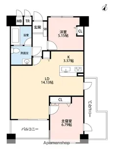 福岡県福岡市博多区石城町【マンション】の間取り